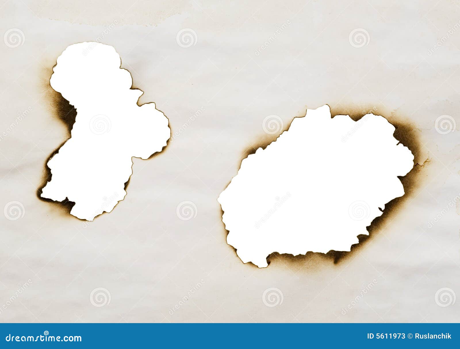 Two burnt holes stock image. Image of frame 5611973