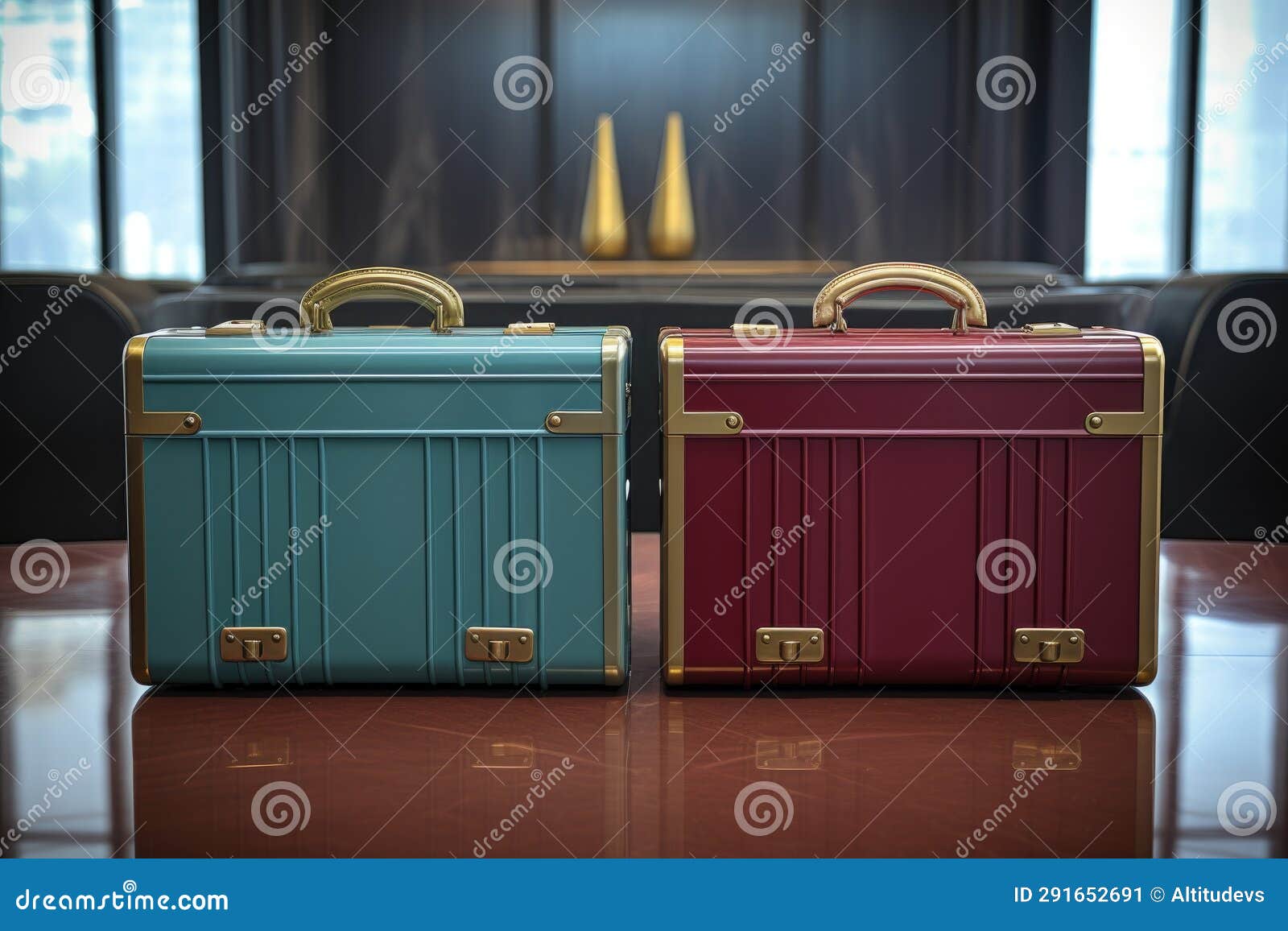 Two Business Briefcases Sitting Next To Each Other Stock Image Image