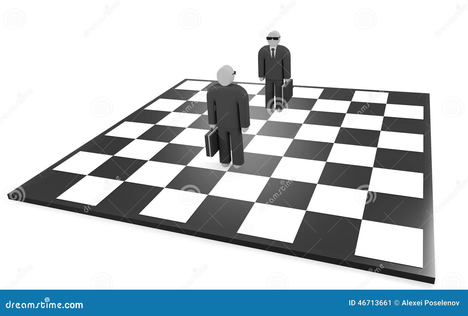 Two Businessmen Stand on the Chessboard Stock Illustration ...