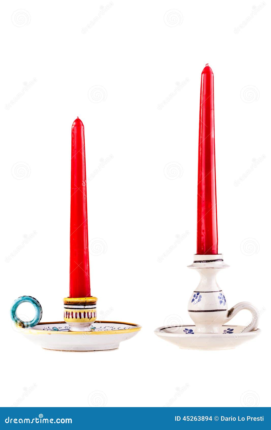 Two Candlesticks Over White Stock Photo Image of candle, white 45263894