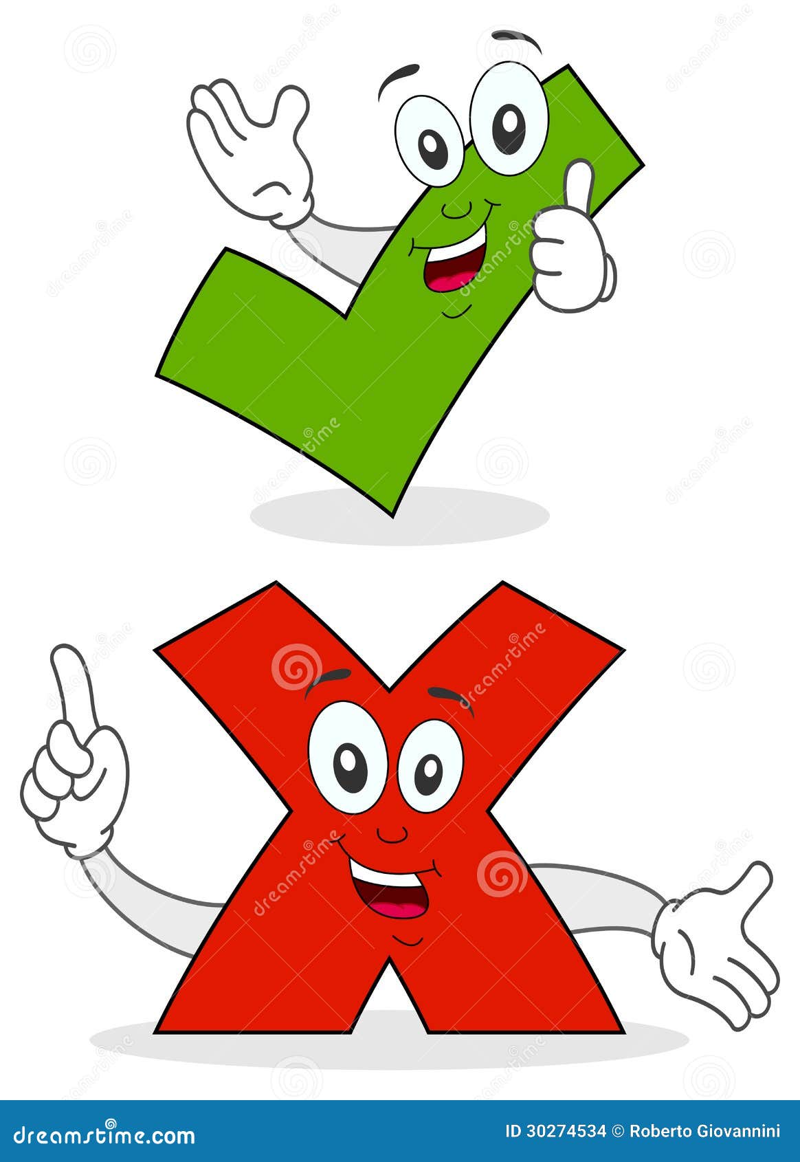 yes no cartoon character stock vector illustration of funny 30274534