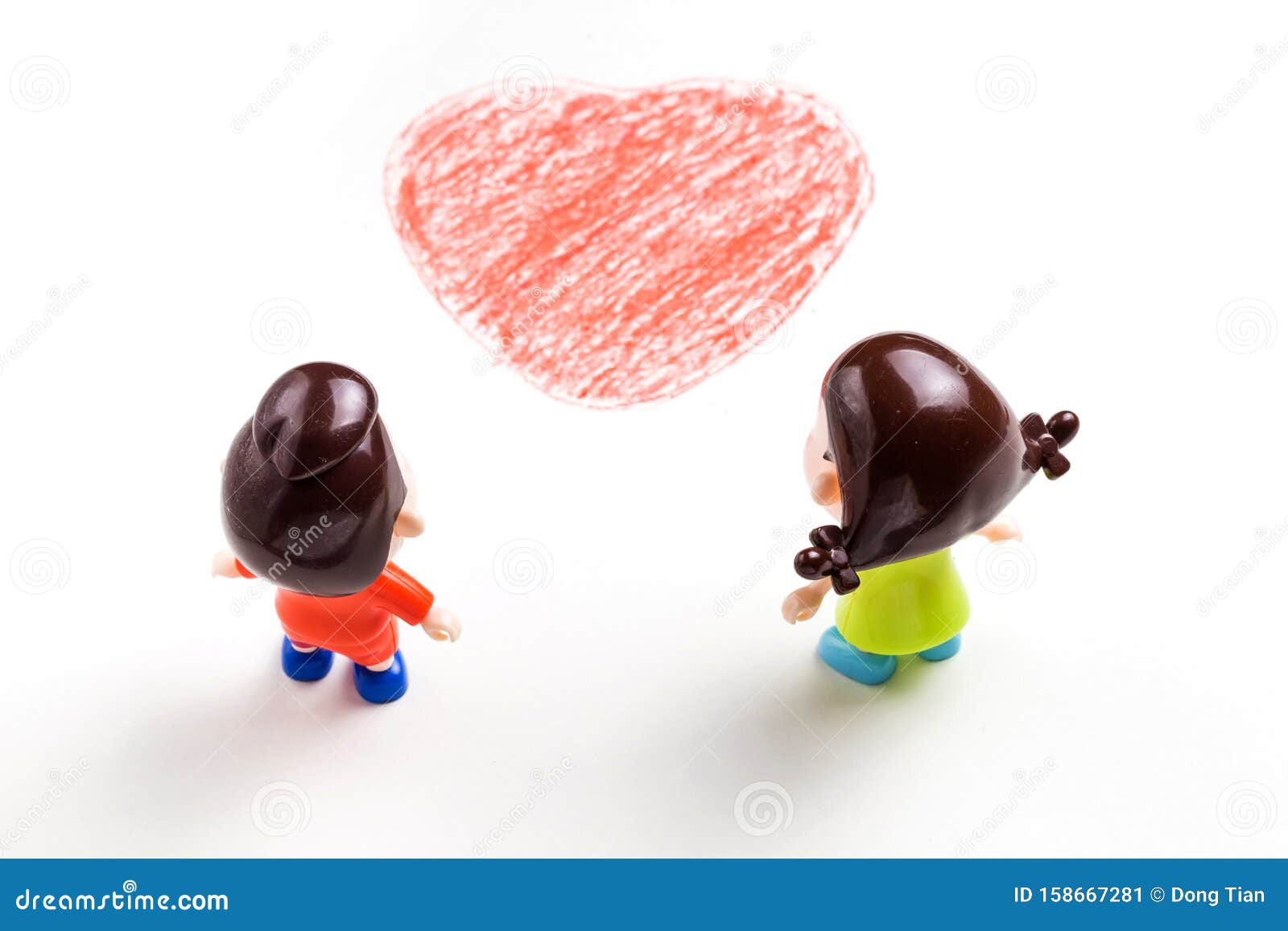 Two Cartoon Dolls on Drawing Paper Stock Image - Image of ...