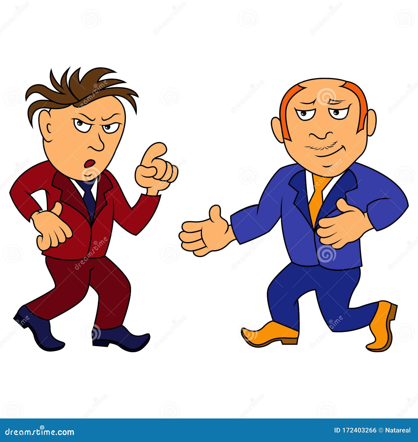 Two cartoon funny men stock vector. Illustration of hand - 172403266