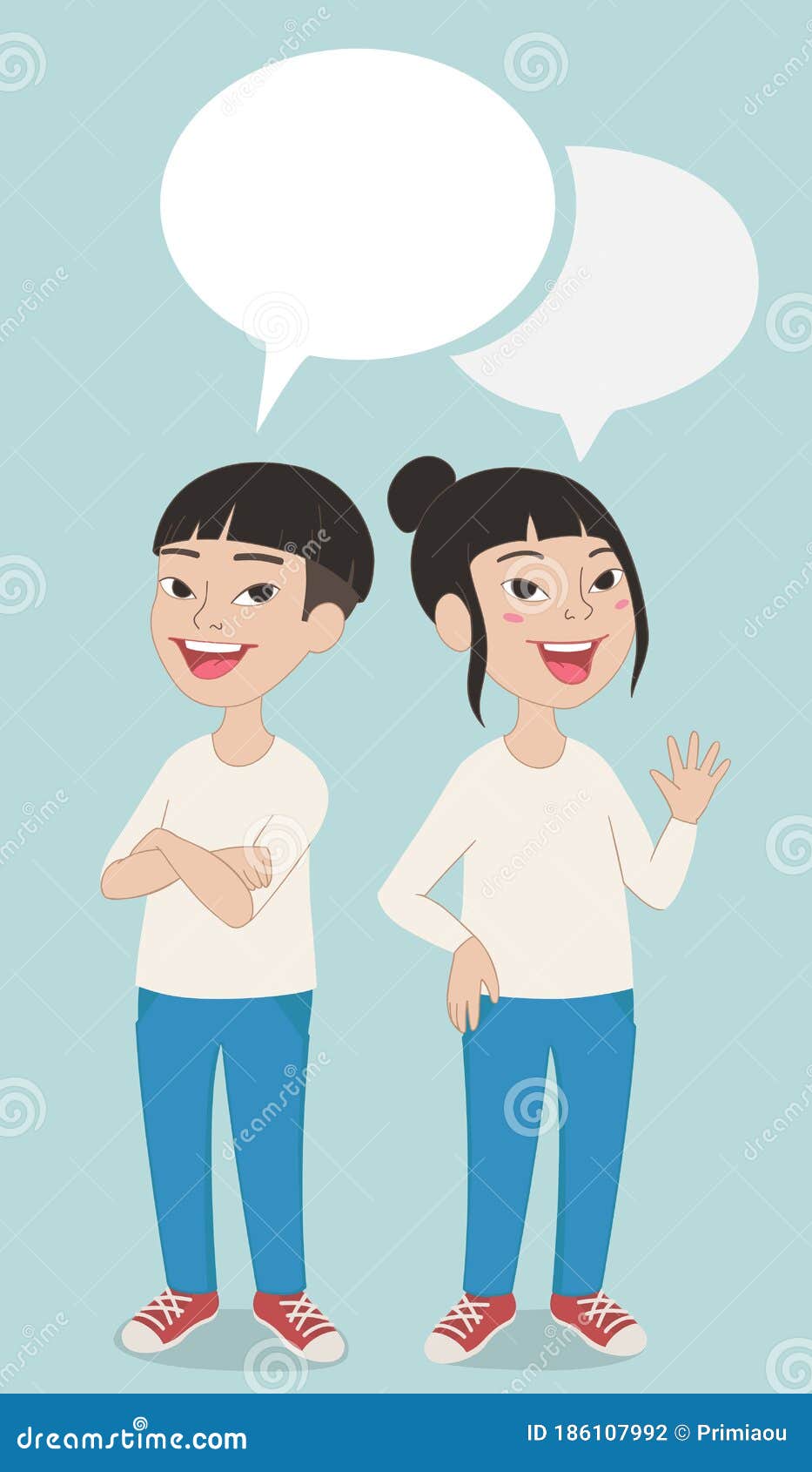 Two Cartoon Style Kids with Comics Speech Bubbles. Stock Vector - Illustration of child, communication: 186107992 Two Cartoon Style Kids with Comics Speech Bubbles. Stock Vector - Illustration of child, communication: 186107992