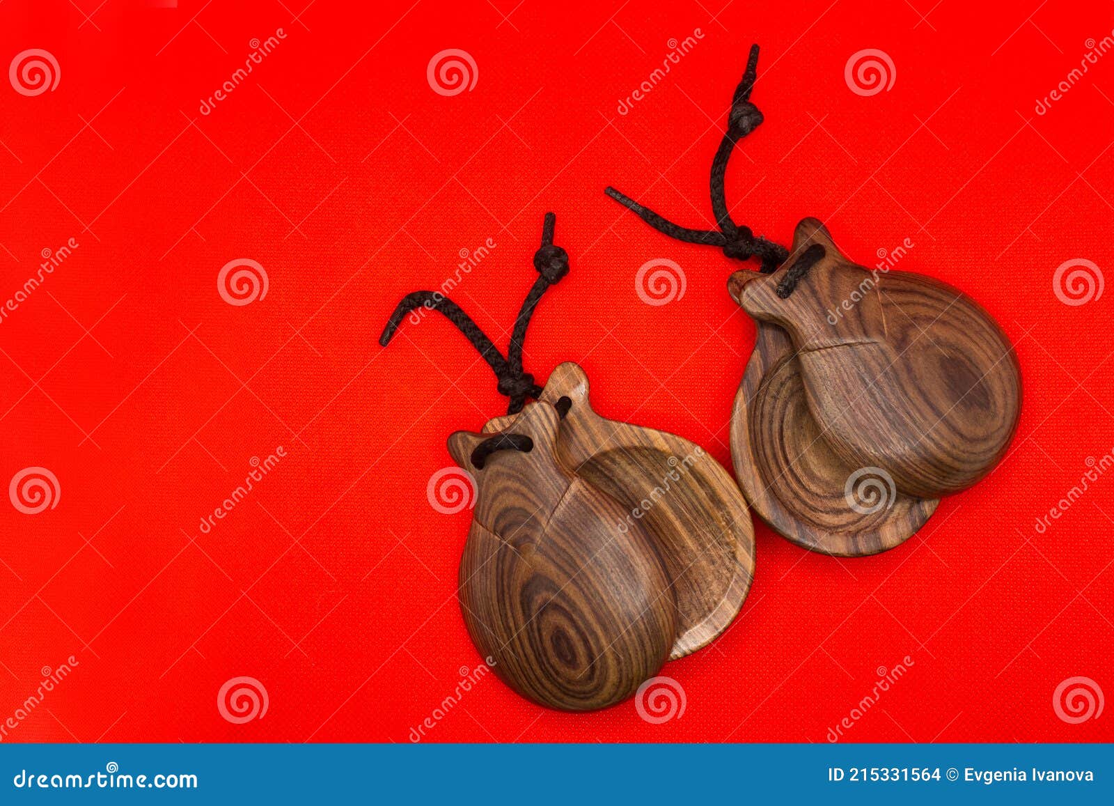 Two are on a Red Background Stock Photo Image of music
