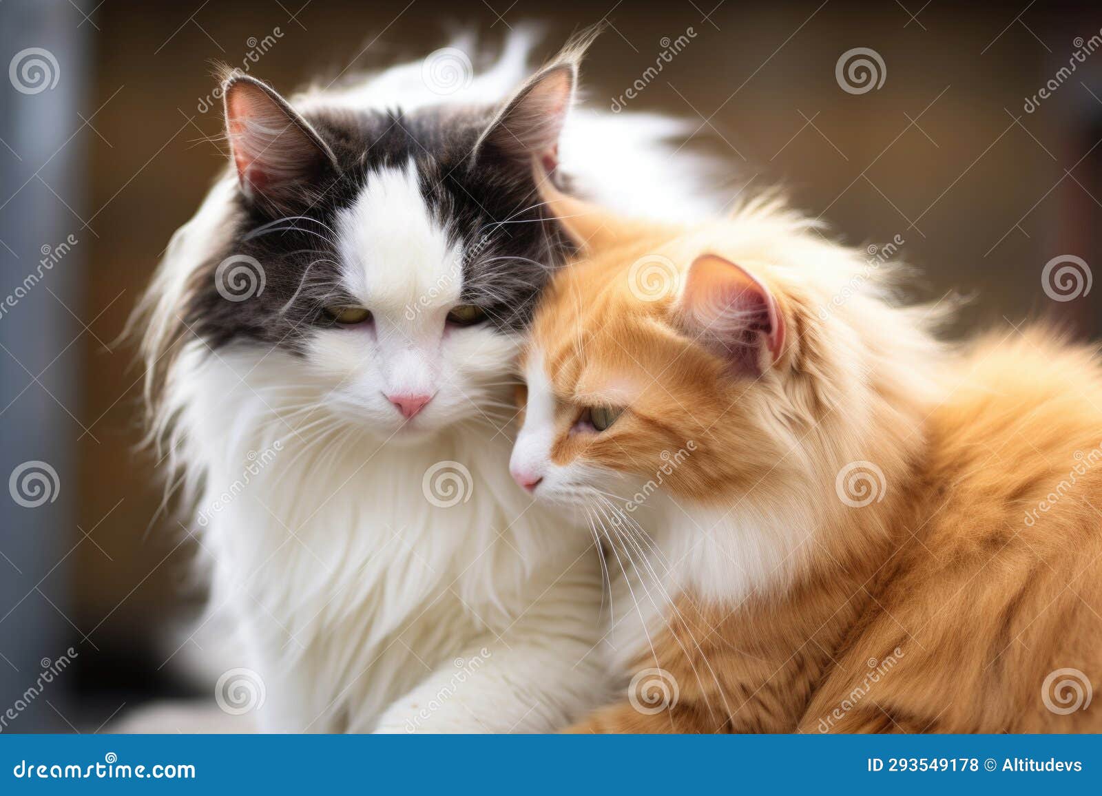 Two Cats Grooming Each Other Stock Photo Image of domestic, pets