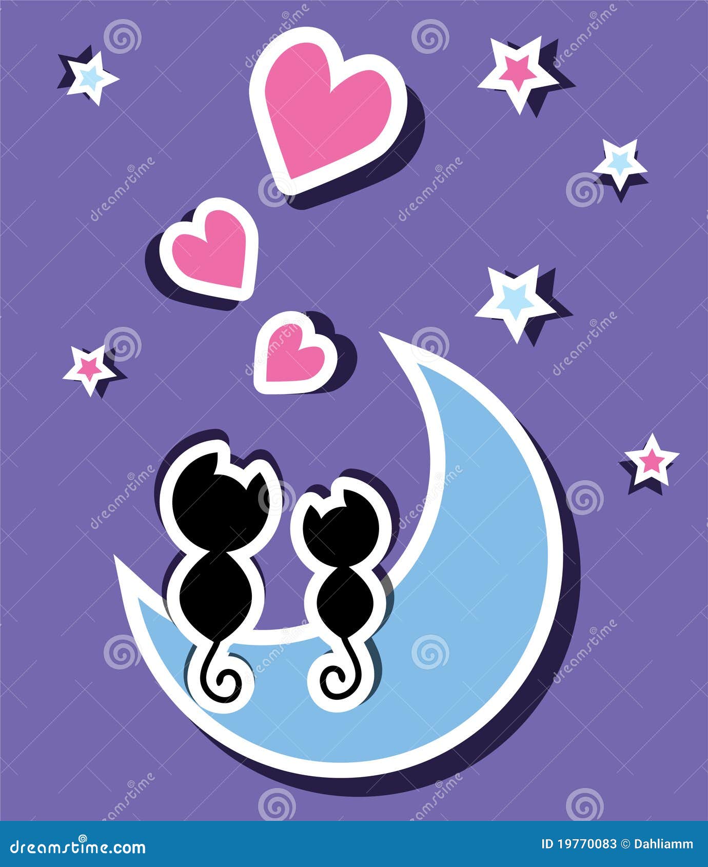 Two cats on the moon 13430417 Vector Art at Vecteezy