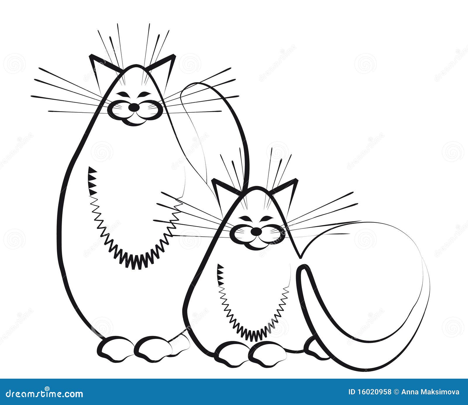 Two cats. Sketch stock vector. Illustration of couple 16020958