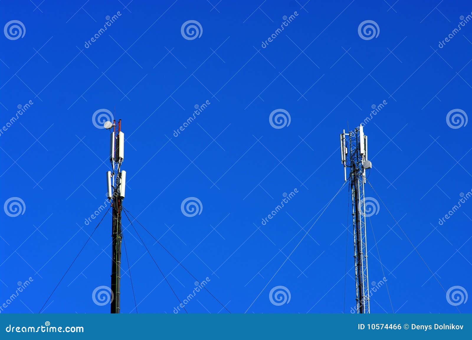 Two Cellular Transmitters stock photo. Image of antenna 10574466
