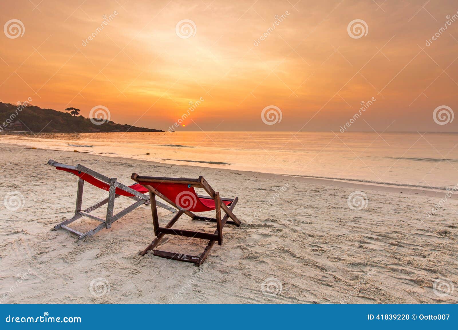 Two Chairs on the Beach and Sunset Stock Photo Image of outdoor