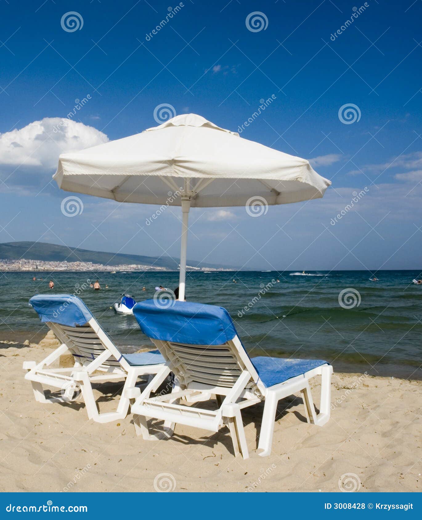 Two Chaise Lounges on Beach Stock Photo Image of lounger, holiday