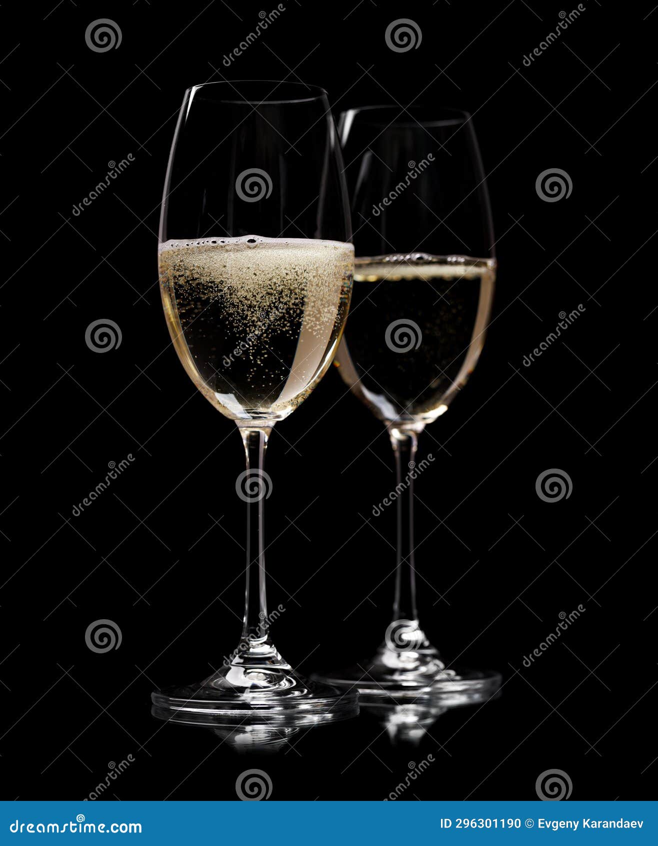Two Champagne Glasses on a Black Stock Photo Image of background, festive 296301190