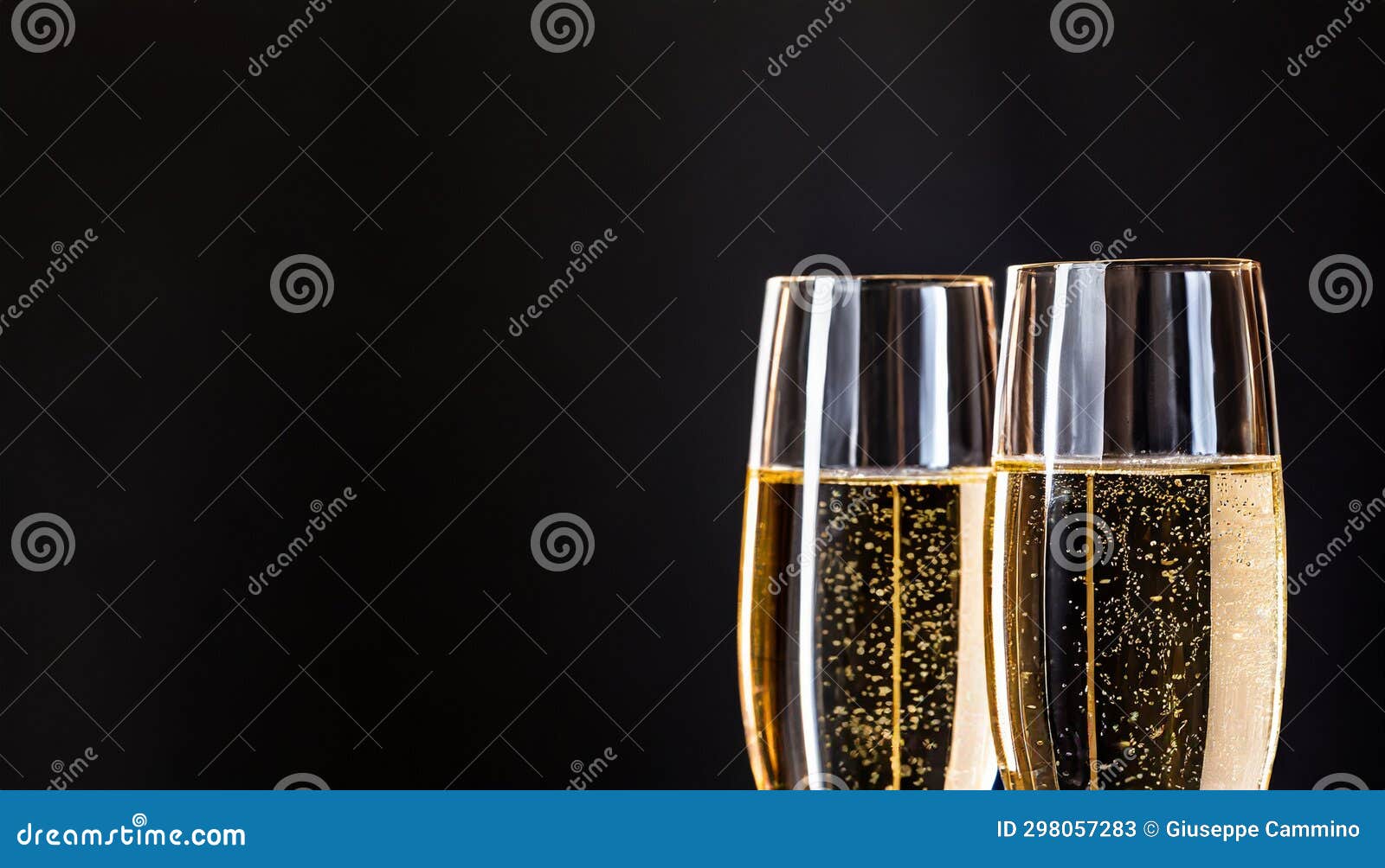 Two Champagne Glasses on a Black Background Stock Illustration Illustration of christmas