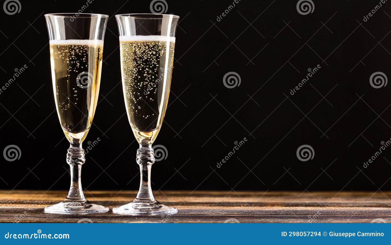 Two Champagne Glasses on a Black Background Stock Illustration Illustration of champagne