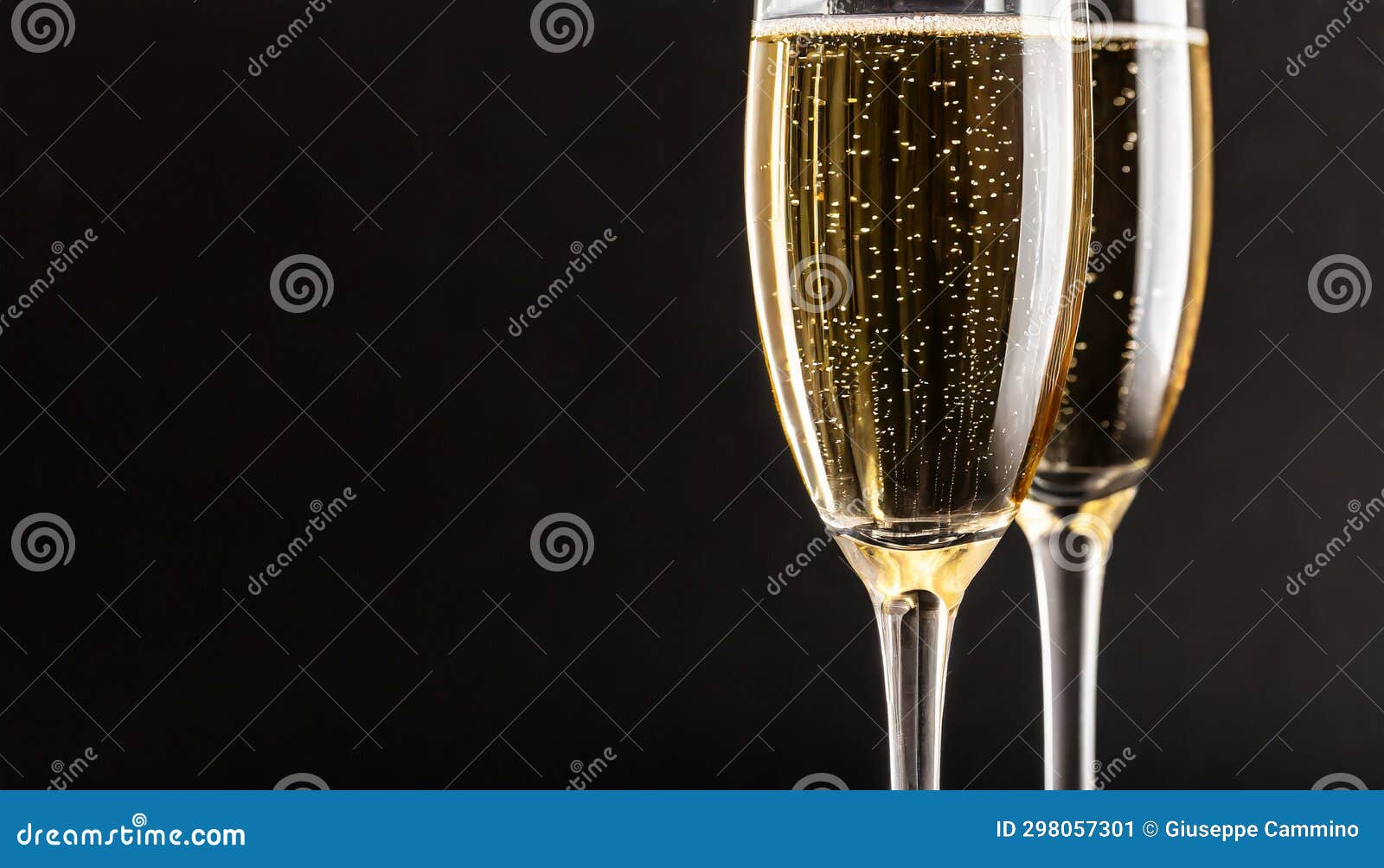 Two Champagne Glasses on a Black Background Stock Illustration Illustration of liquid