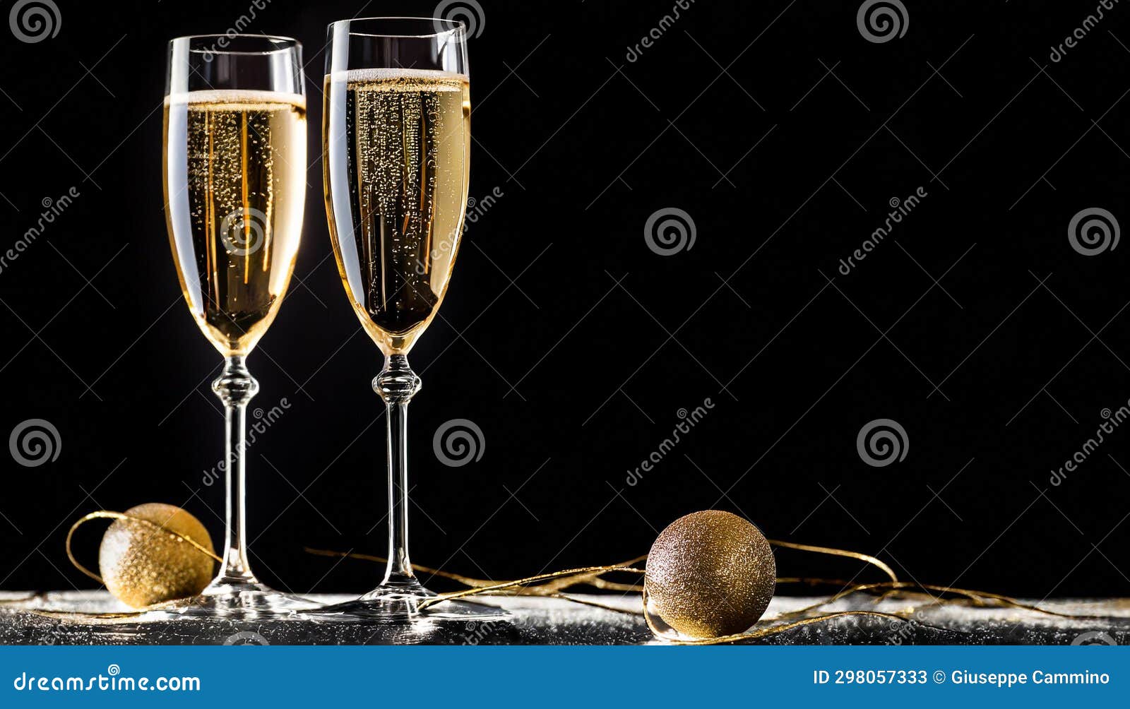 Two Champagne Glasses on a Black Background Stock Illustration Illustration of champagne