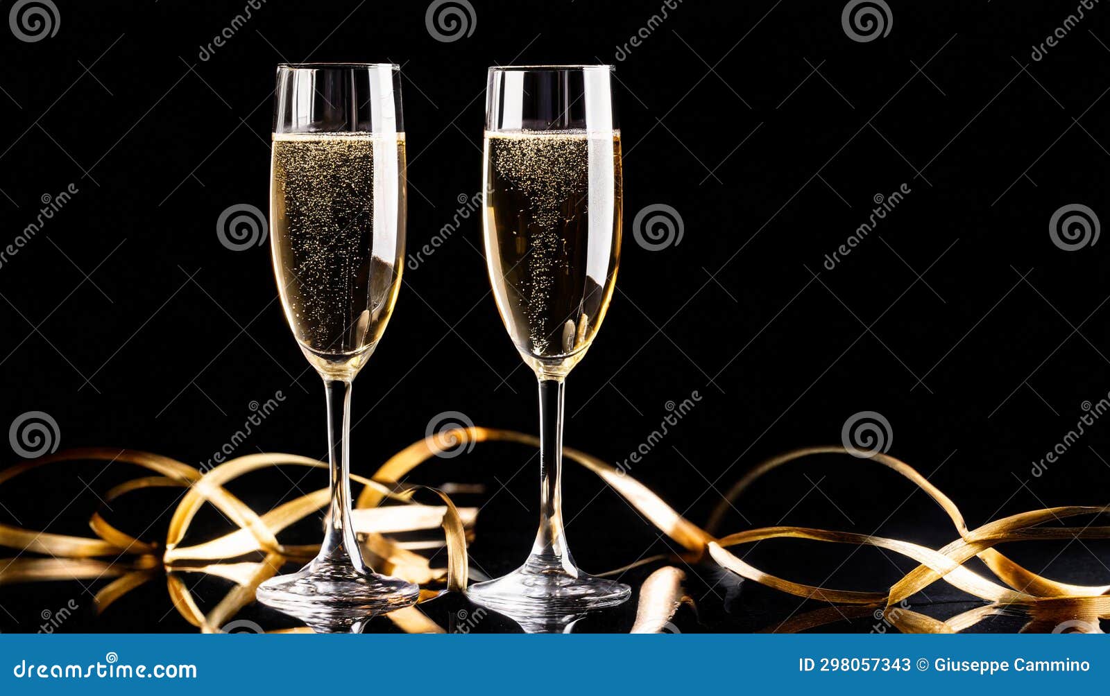 Two Champagne Glasses on a Black Background Stock Illustration Illustration of wine, crystal