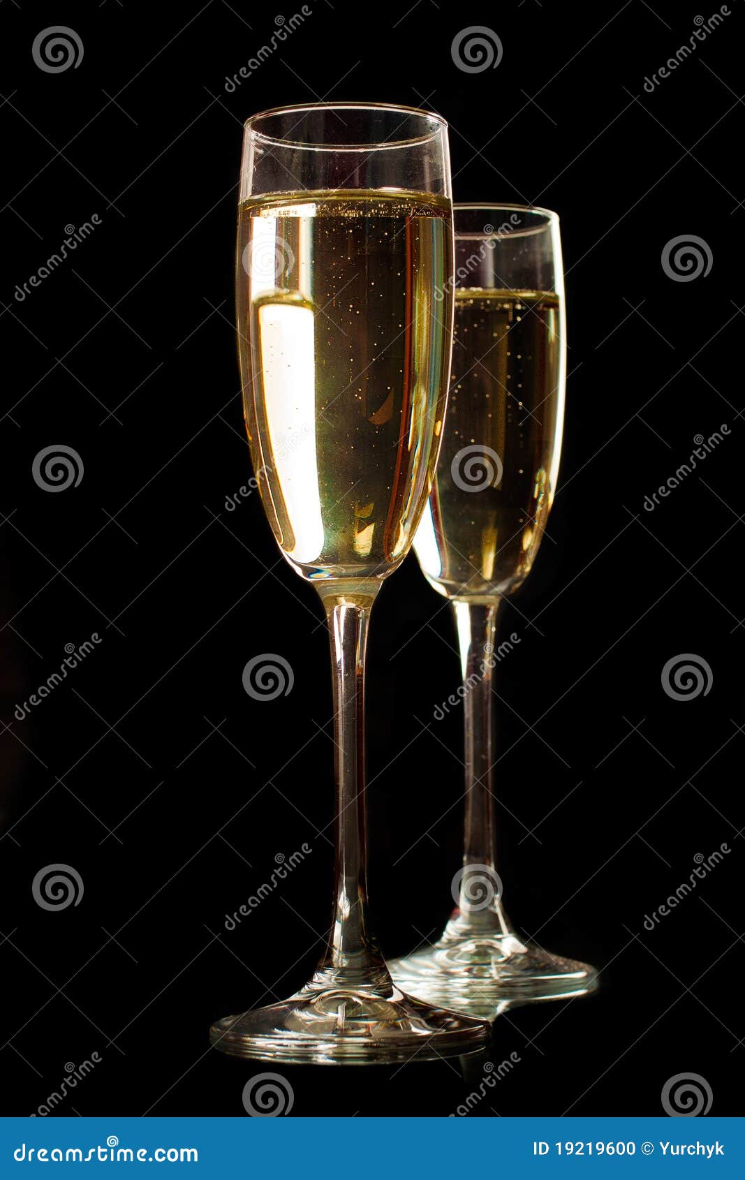 Two Champagne Glasses Isolated on Black Stock Photo Image of