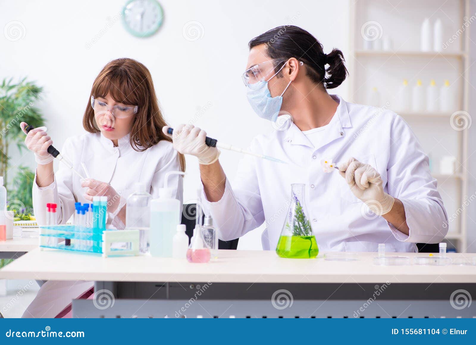 Two Chemists Working in the Lab Stock Photo Image of fragrance