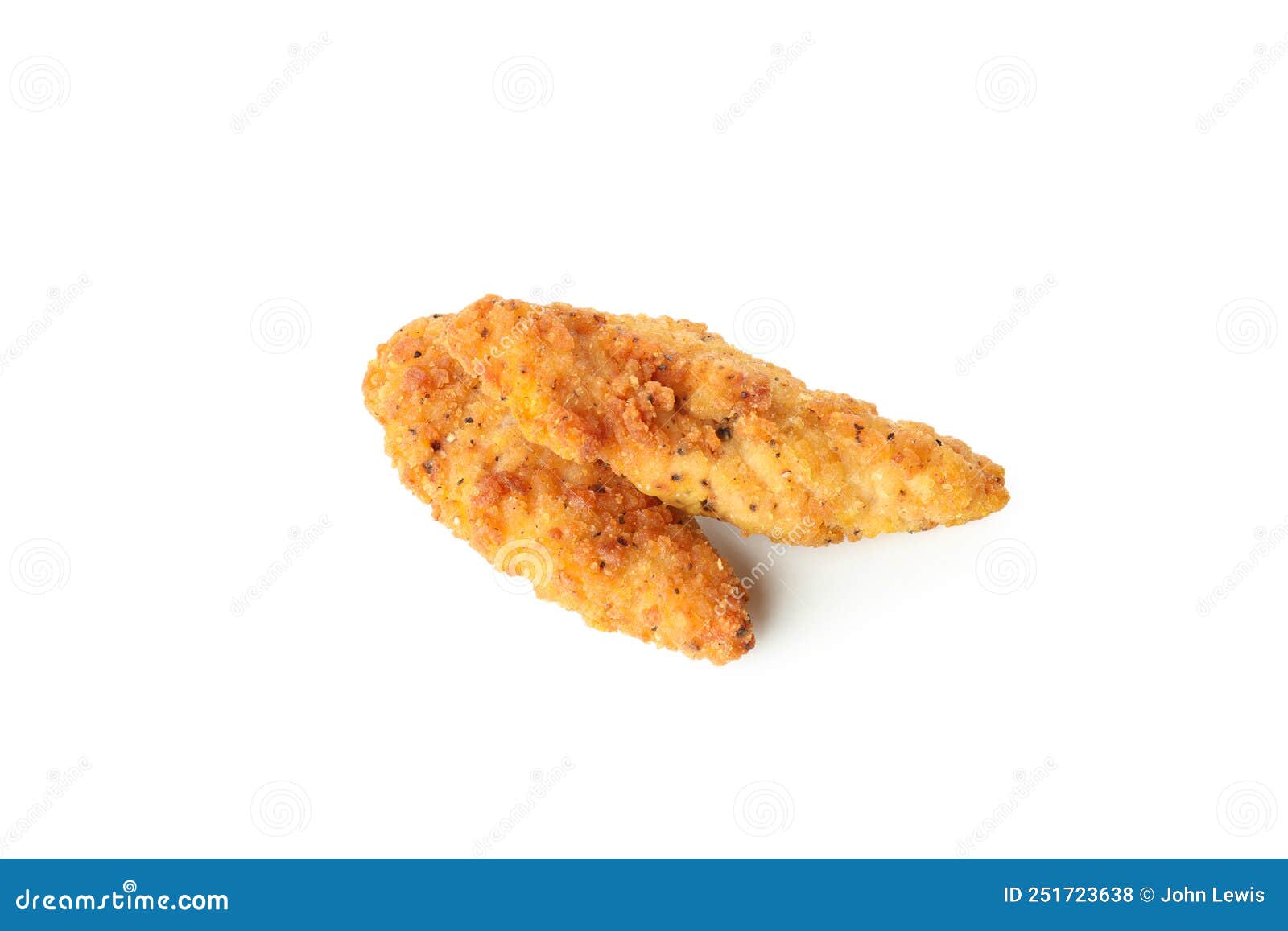 Two Chicken Strips Isolated on White Background Stock Photo Image of