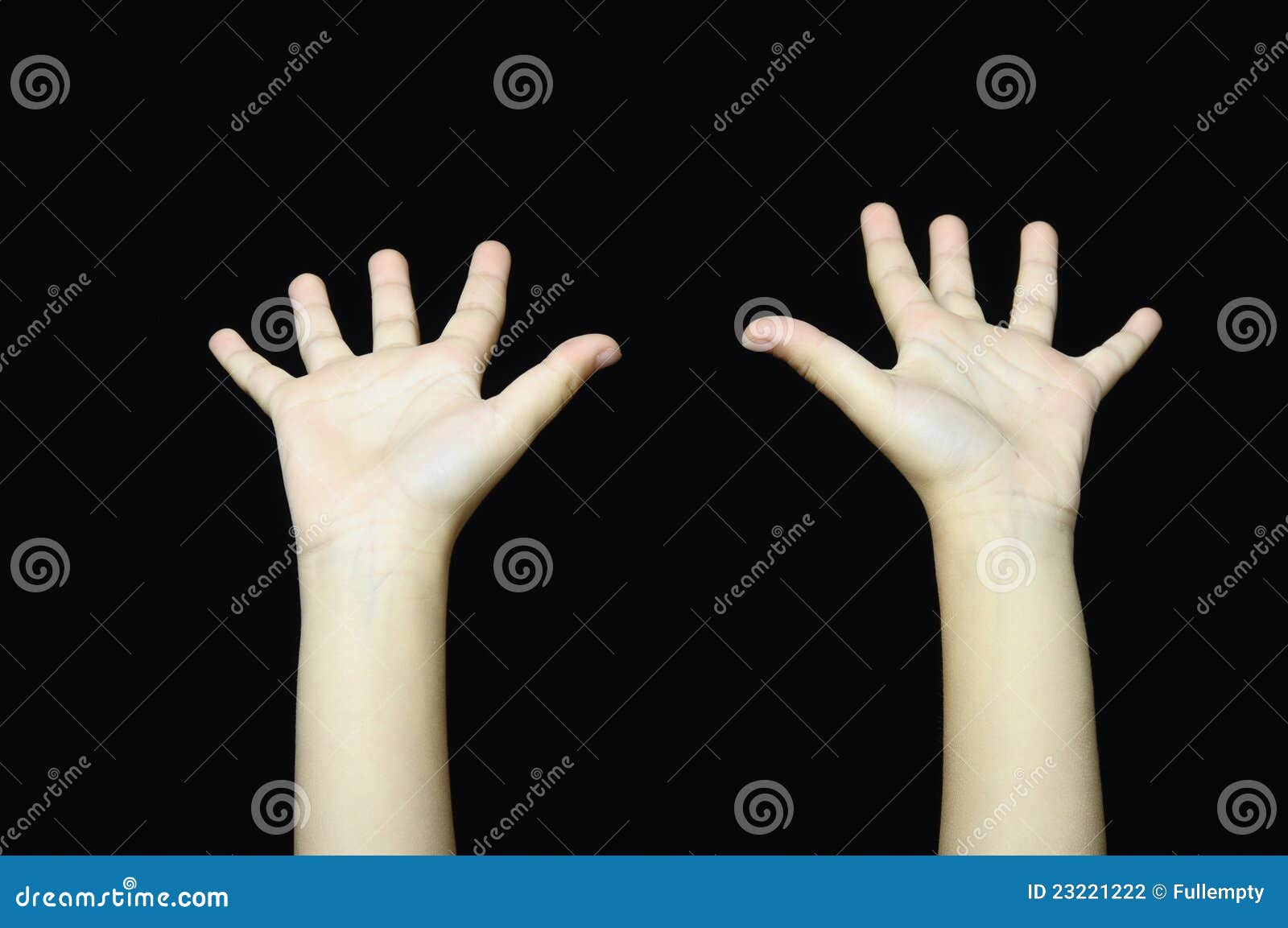 two child hands with palms up