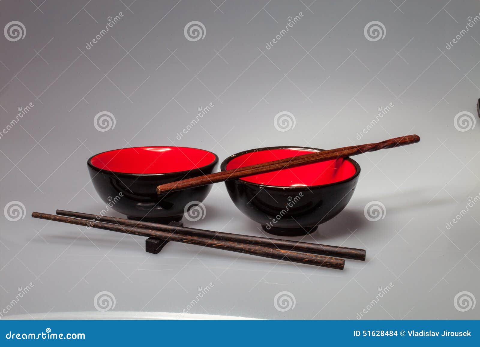 Two Chinese Rice Bowls with Sticks, Stock Photo Image of dinner