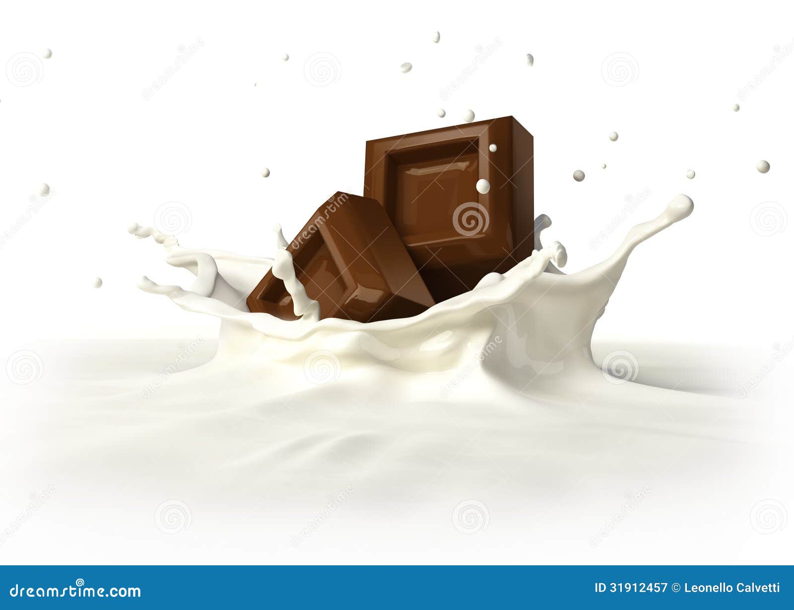 Chocolate Blocks Splashing Into A Liquid Chocolate Splash Burst Royalty