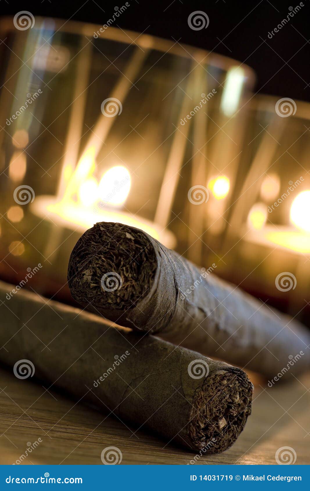 Two Cigars and Two Candles stock image. Image of candles 14031719