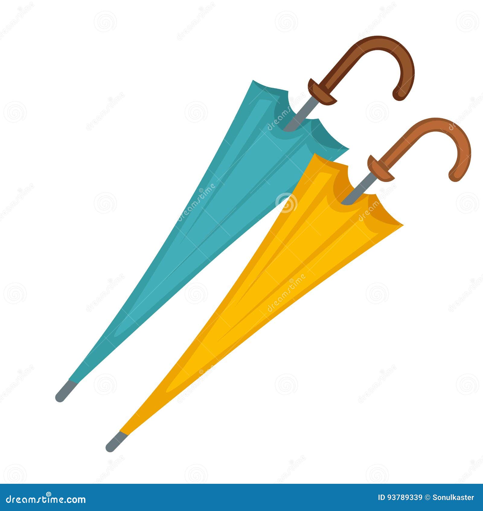 Two closed umbrellas stock vector. Illustration of protection 93789339