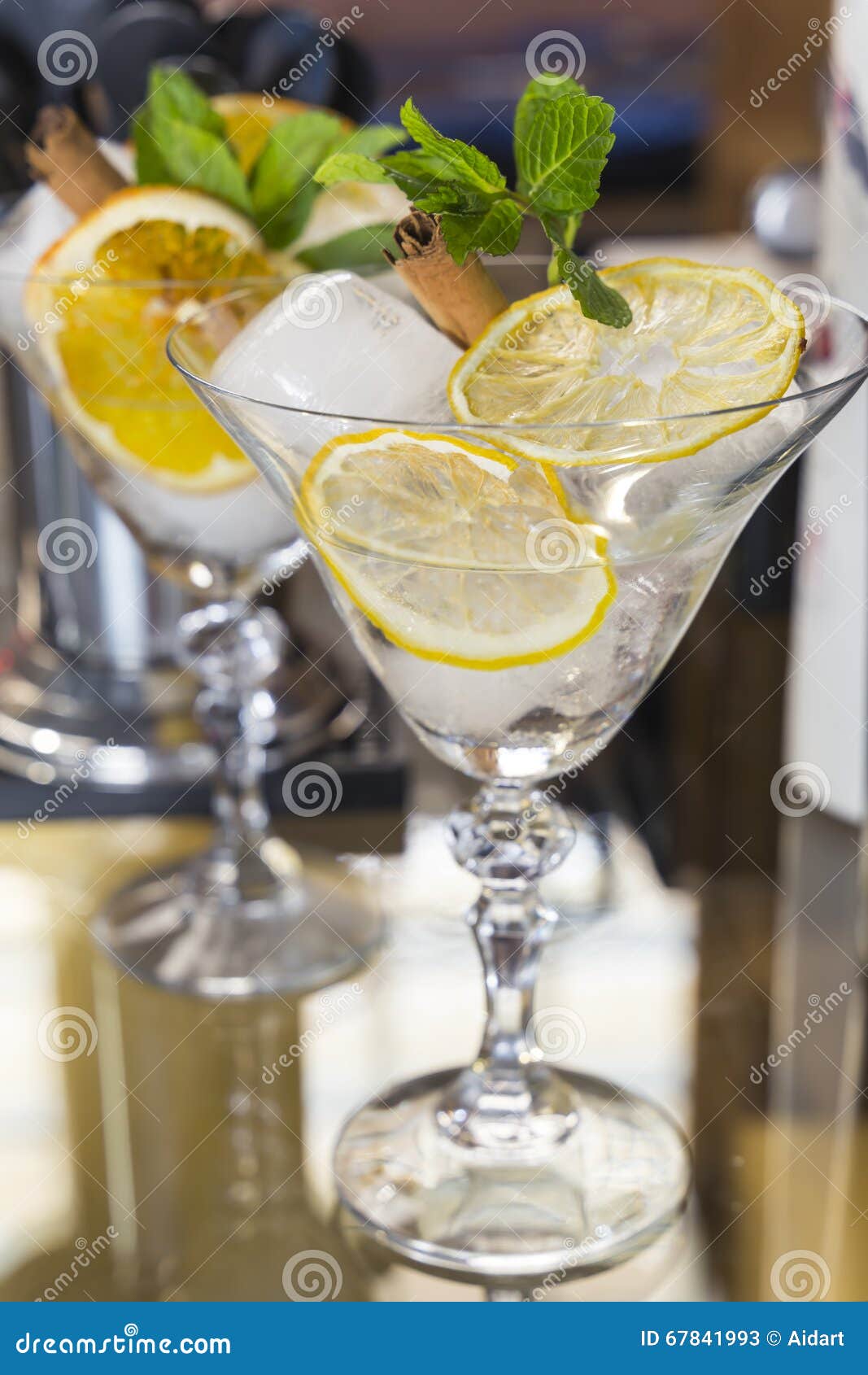 Two Cocktail Glasses. Vermouth Stock Image Image of citrus