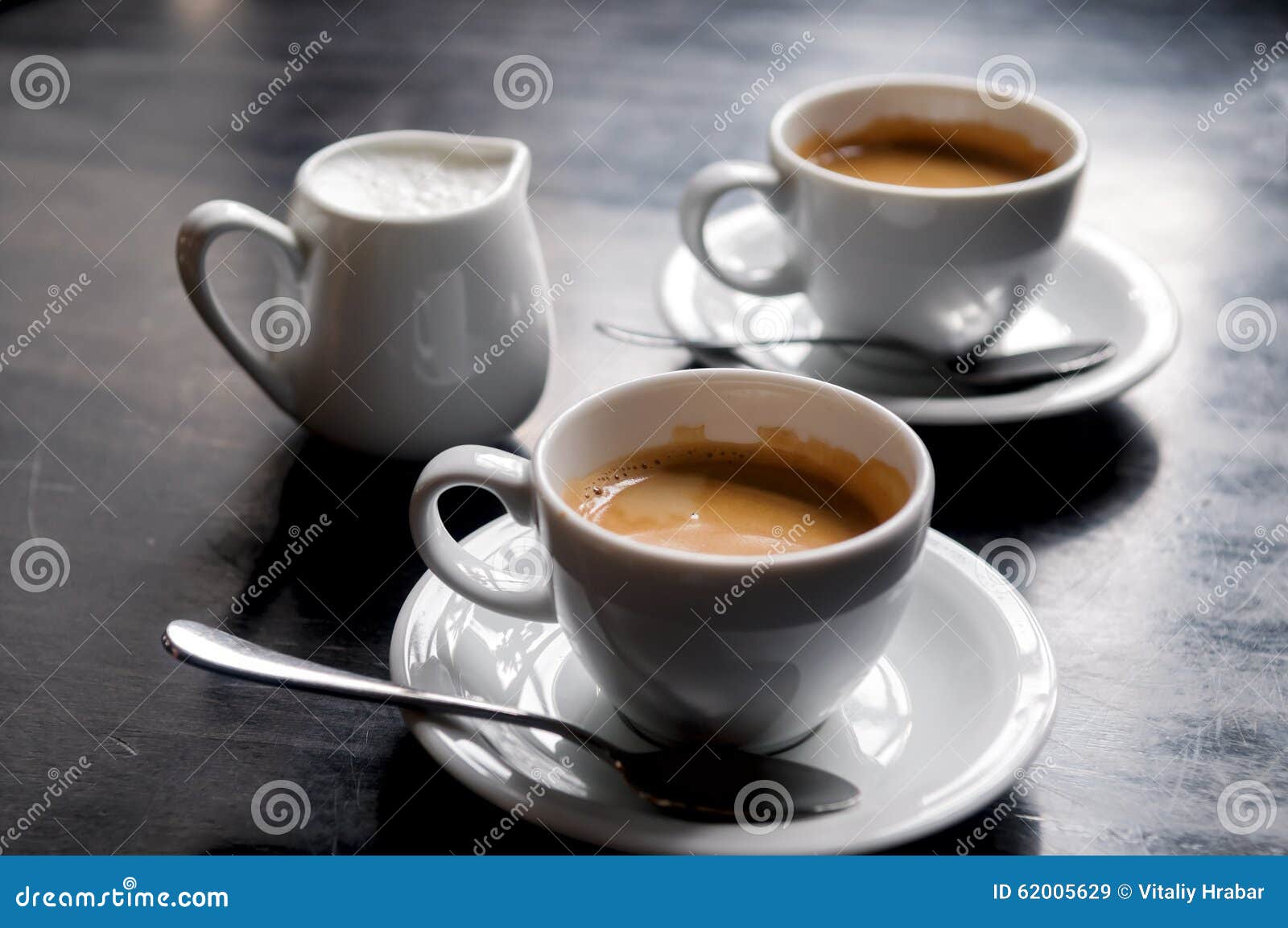 Two Coffee Cups on Table in Cafe Stock Image Image of drink, black
