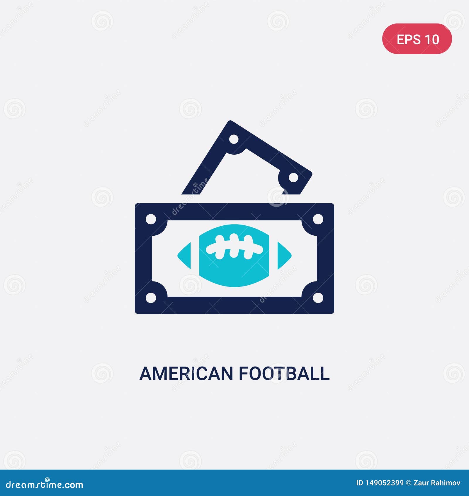 Two Color American Football Game Ticket Vector Icon From ...