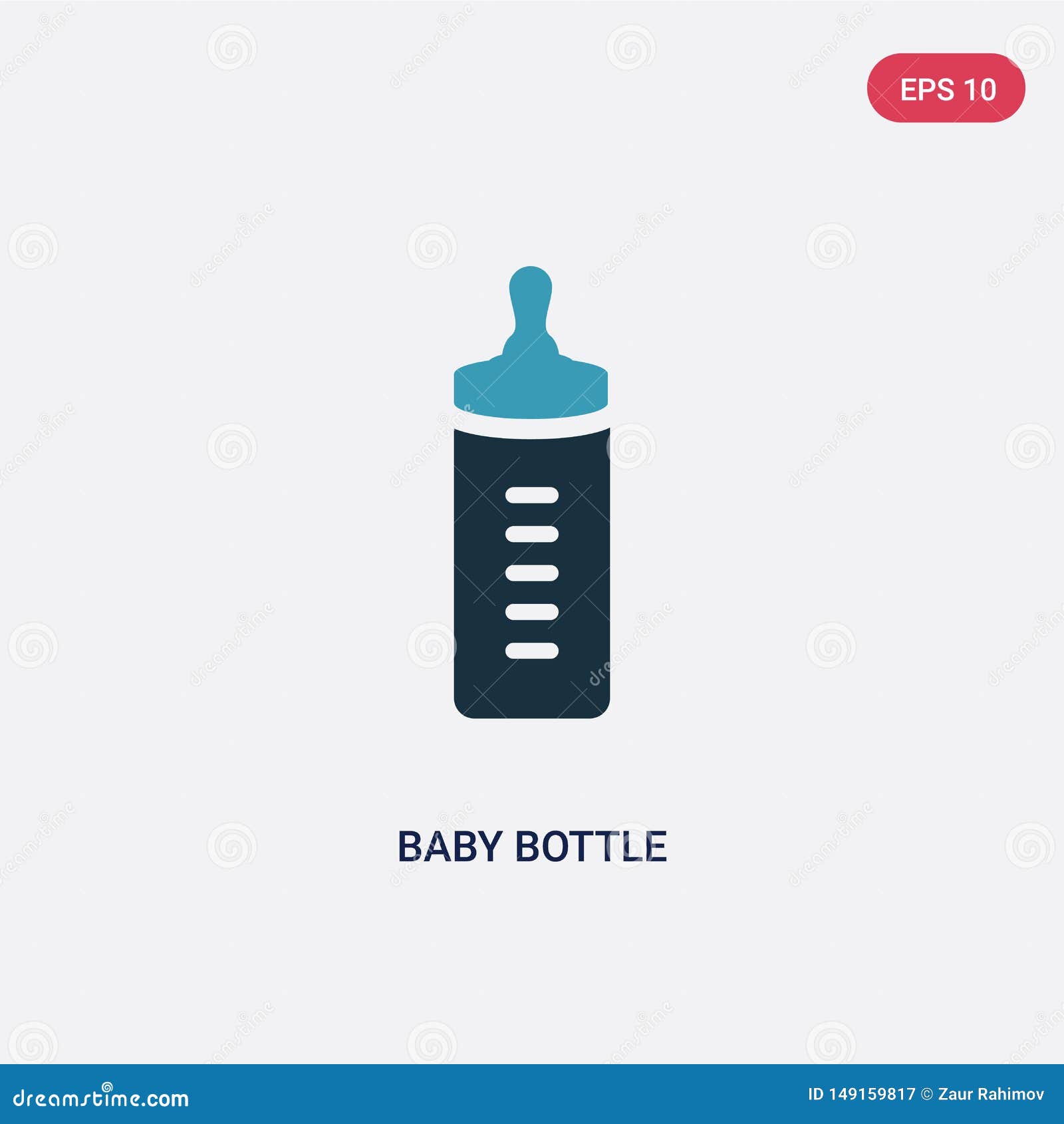 Download Two Color Baby Bottle Vector Icon From Kid And Baby Concept. Isolated Blue Baby Bottle Vector ...