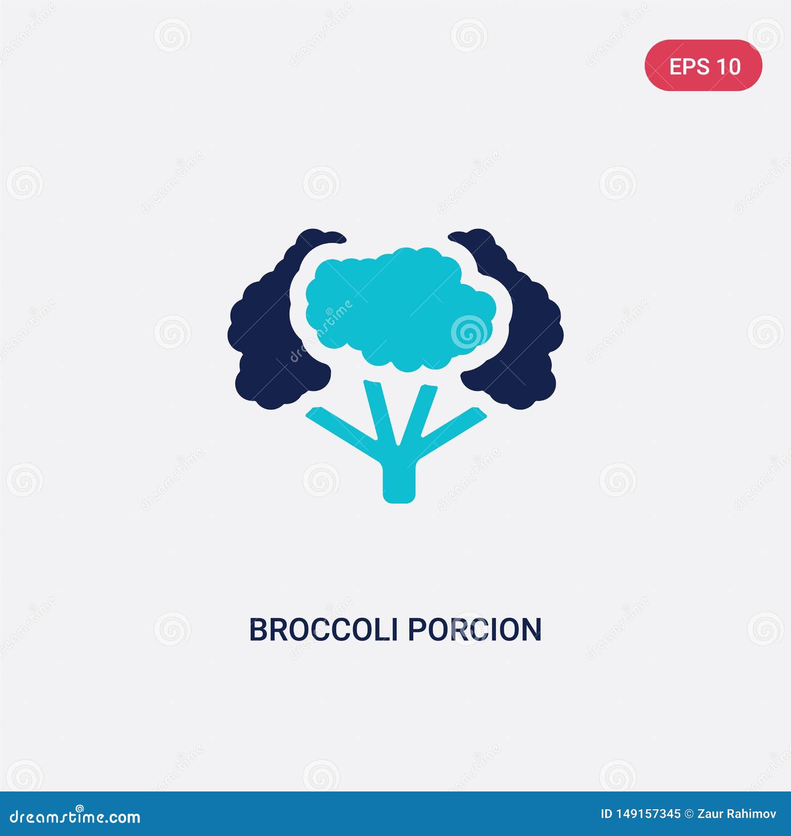 two color broccoli porcion  icon from gym and fitness concept.  blue broccoli porcion  sign  can be use