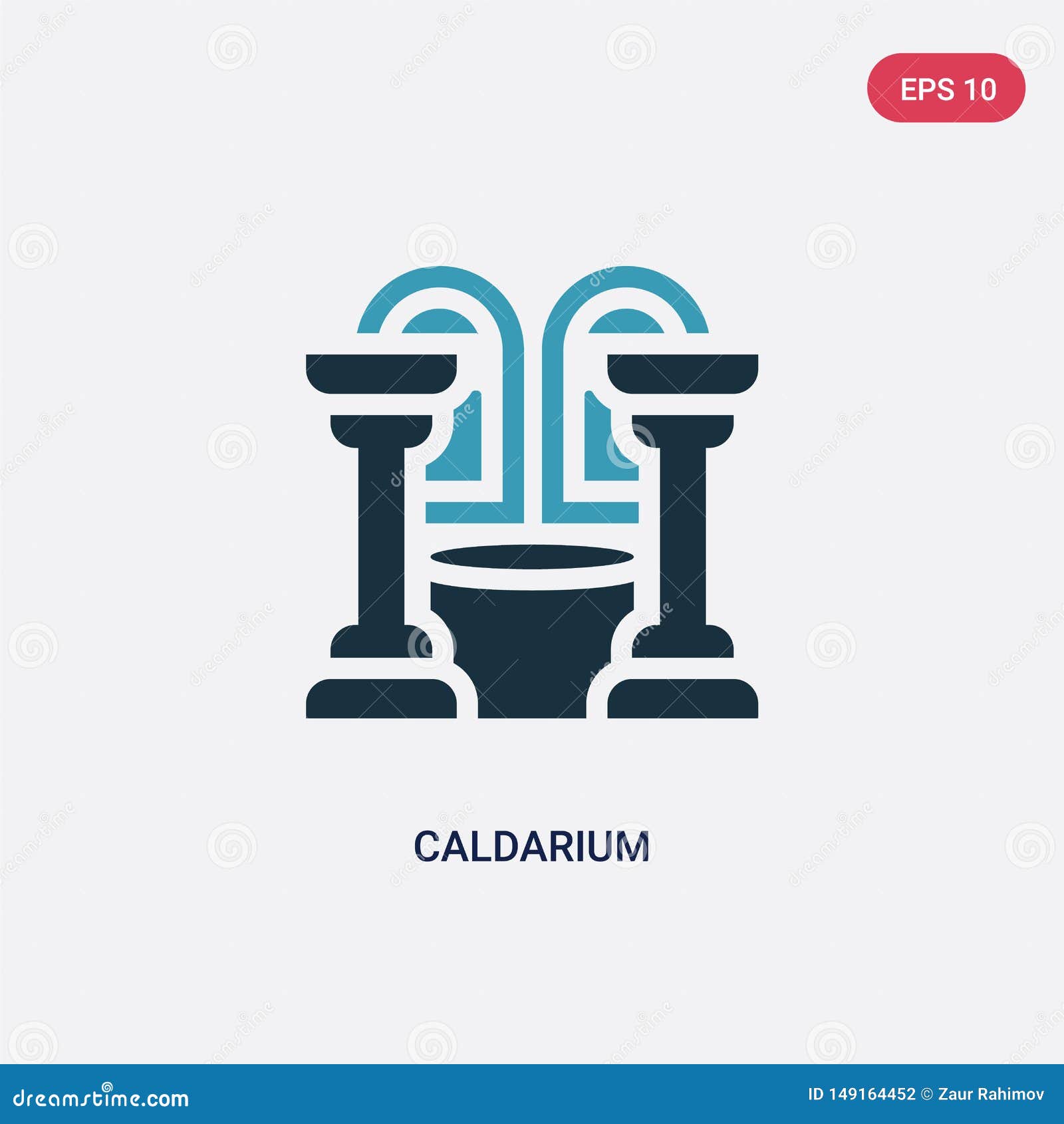 two color caldarium  icon from sauna concept.  blue caldarium  sign  can be use for web, mobile and logo