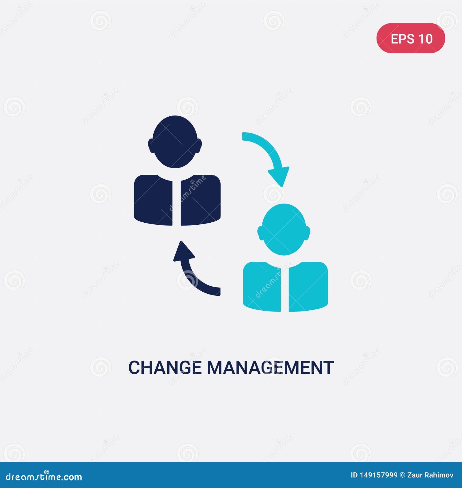 Two Color Change Management Vector Icon from Human Resources Concept ...