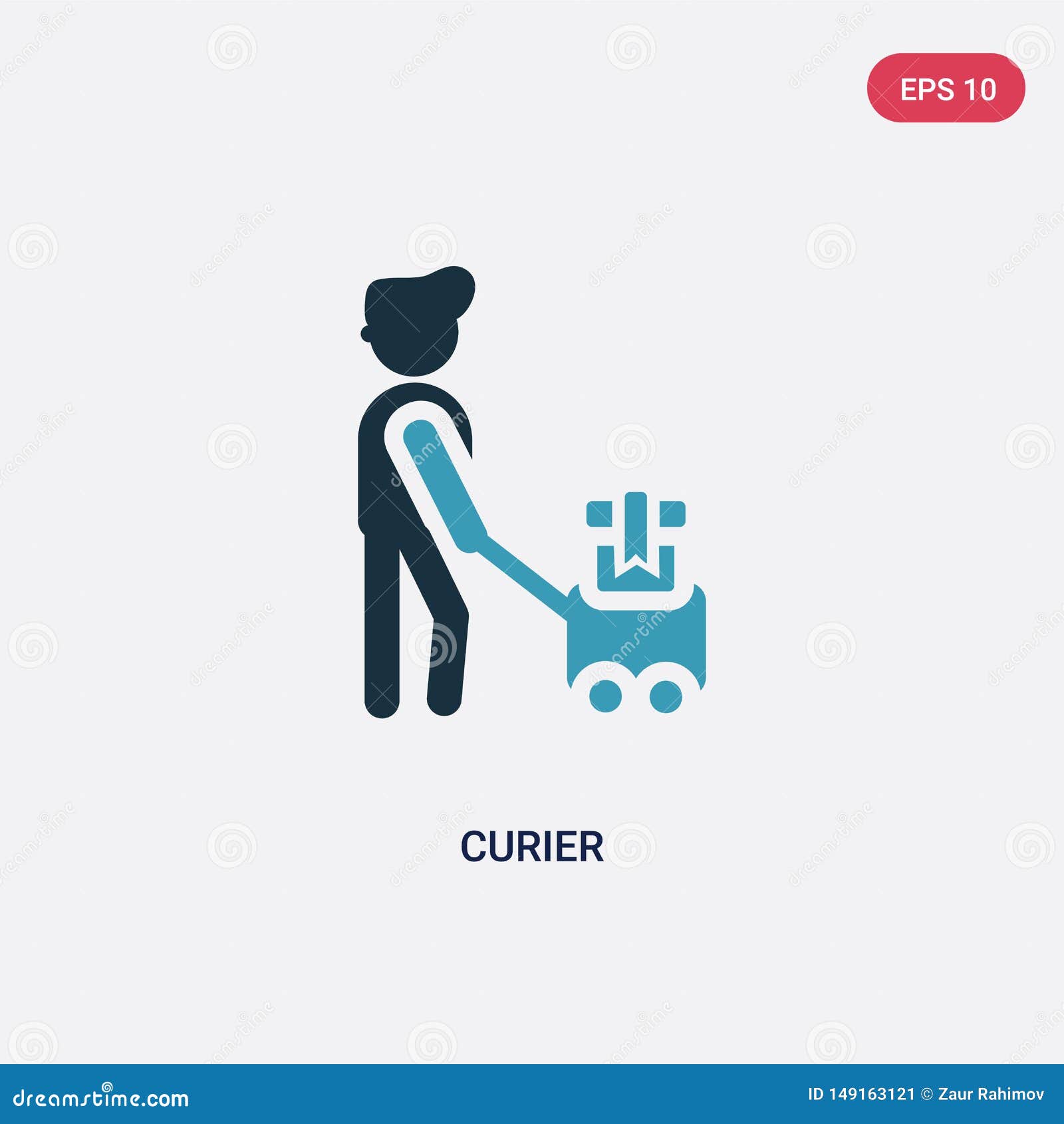 two color curier  icon from people concept.  blue curier  sign  can be use for web, mobile and logo. eps