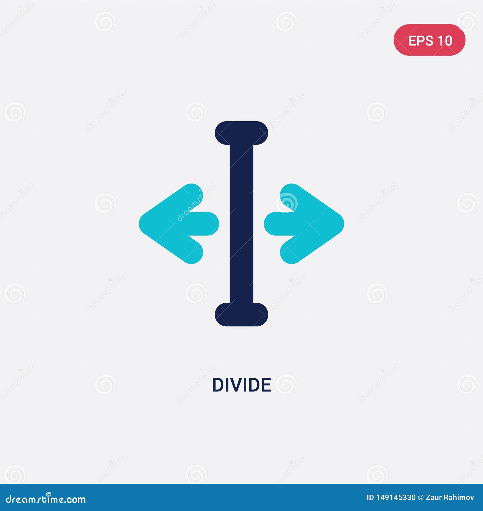Two Color Divide Vector Icon from Arrows 2 Concept. Isolated Blue Divide Vector Sign Symbol Can