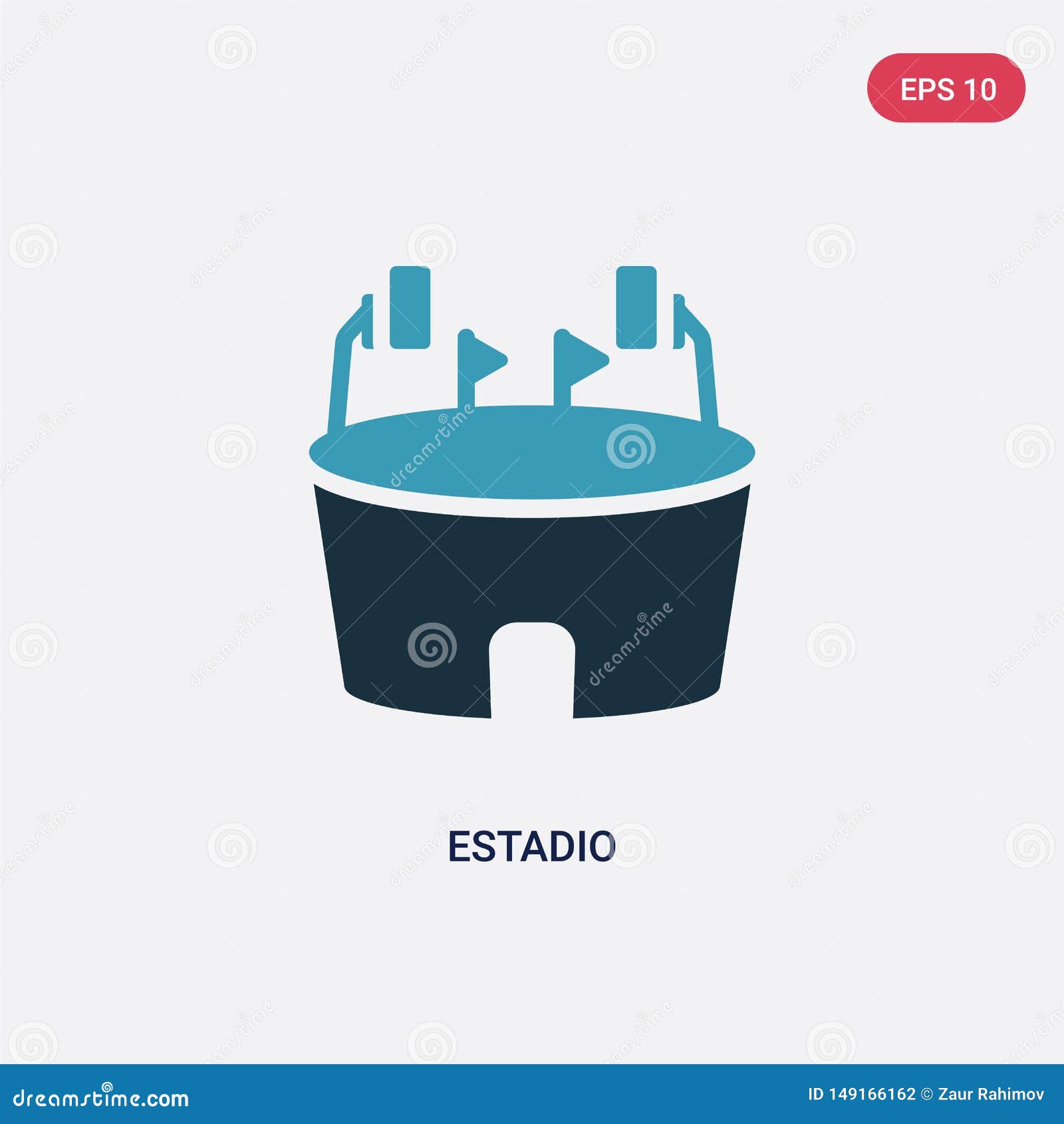 two color estadio  icon from sports concept.  blue estadio  sign  can be use for web, mobile and logo.