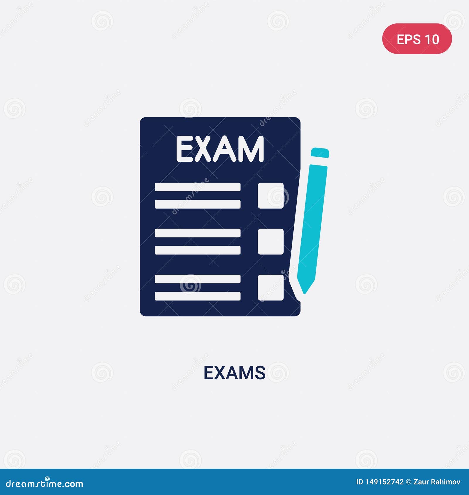 Two Color Exams Vector Icon From Education Concept Isolated Blue Exams