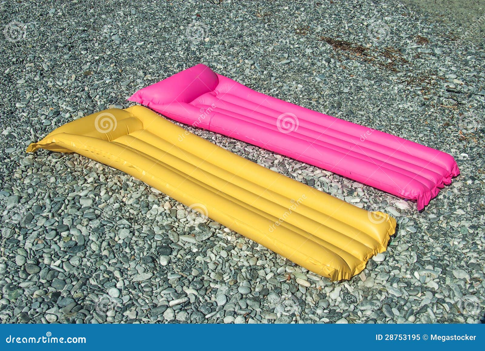 Two Color Floating Air Mattresses Stock Image Image of heat, pink