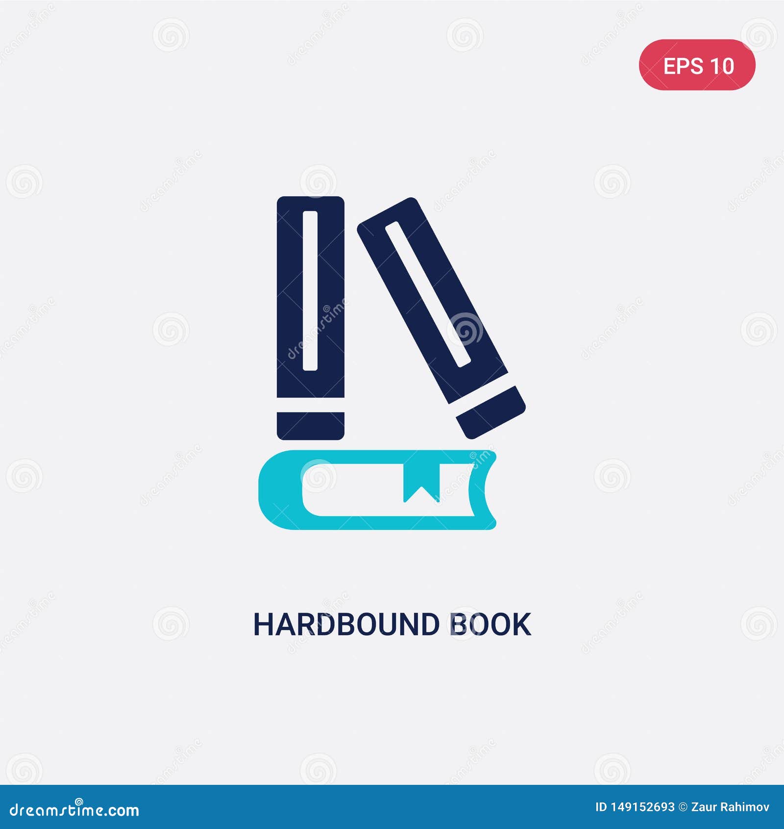 two color hardbound book  icon from education concept.  blue hardbound book  sign  can be use for web,