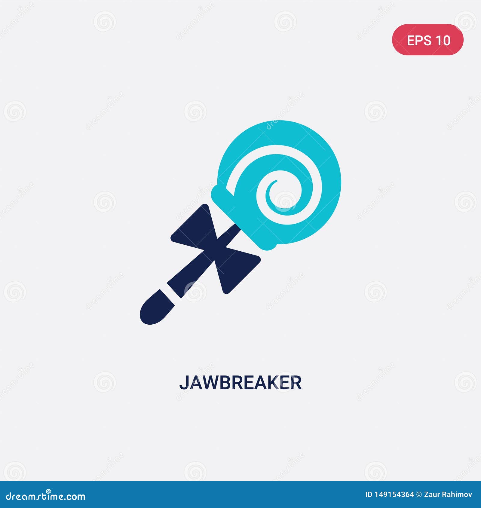 two color jawbreaker  icon from food concept.  blue jawbreaker  sign  can be use for web, mobile and