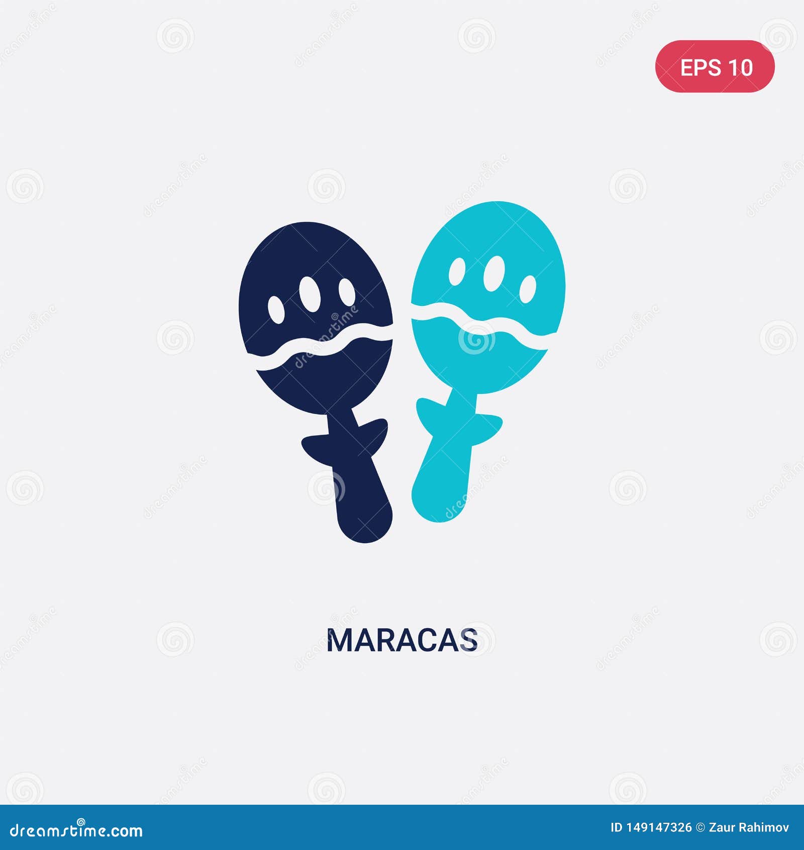 two color maracas  icon from brazilia concept.  blue maracas  sign  can be use for web, mobile and logo