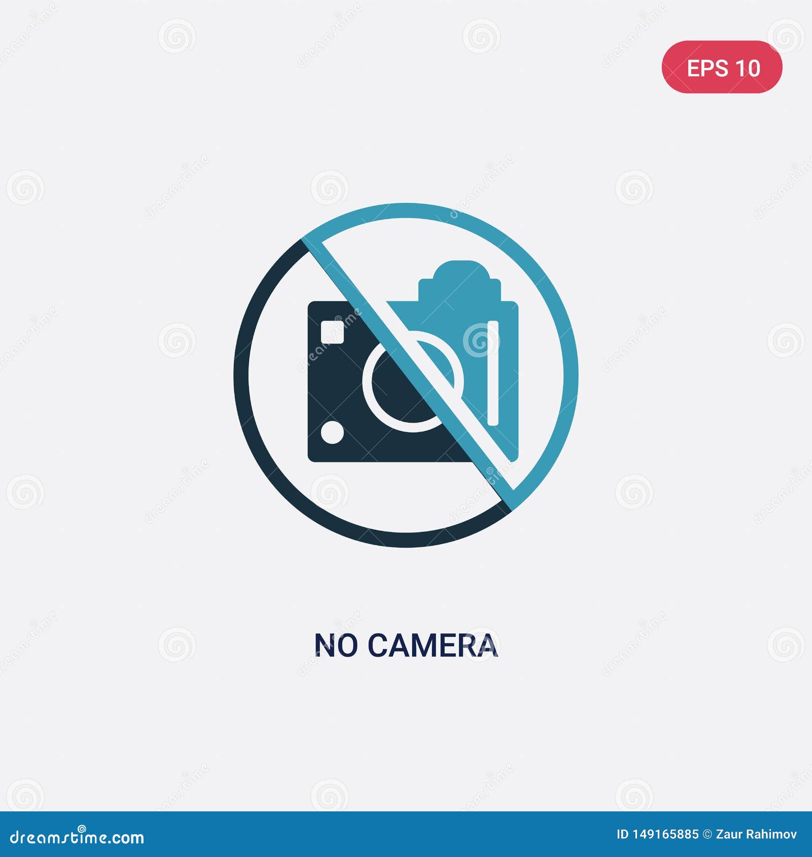 Two Color No Camera Vector Icon from Signs Concept. Isolated Blue No ...