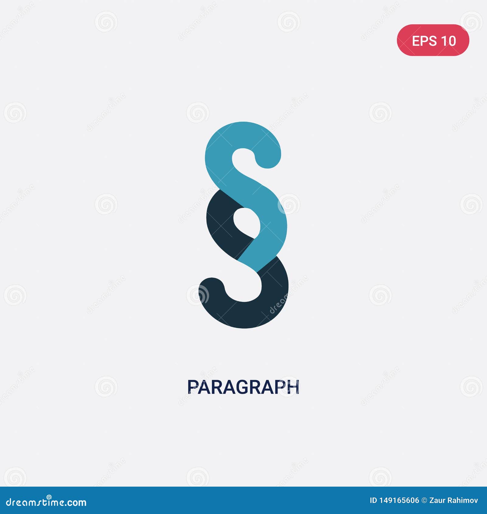 Two Color Paragraph Vector Icon from Shapes Concept. Isolated Blue