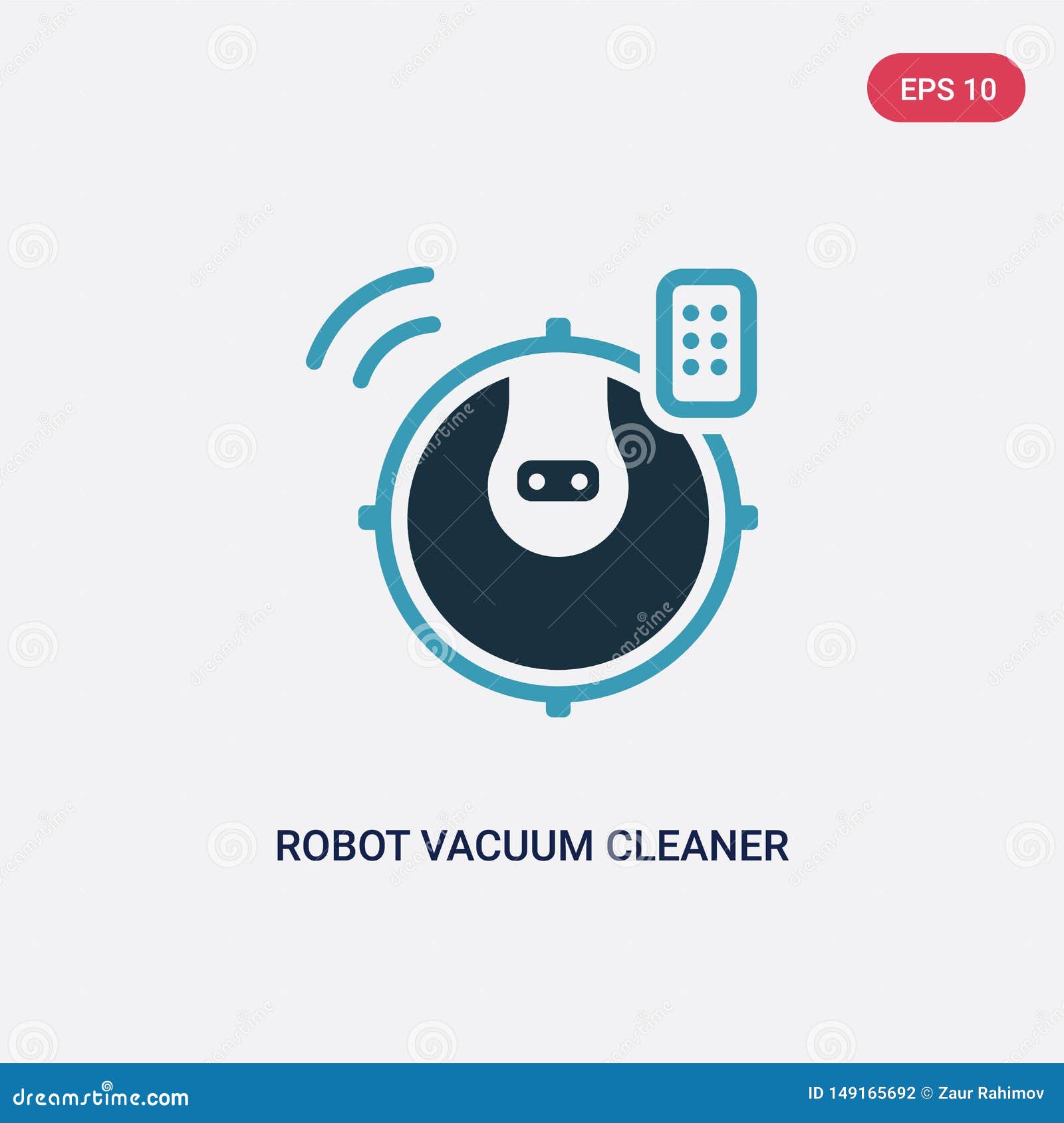 Two Color Robot Vacuum Cleaner Vector Icon From Smart Home Concept