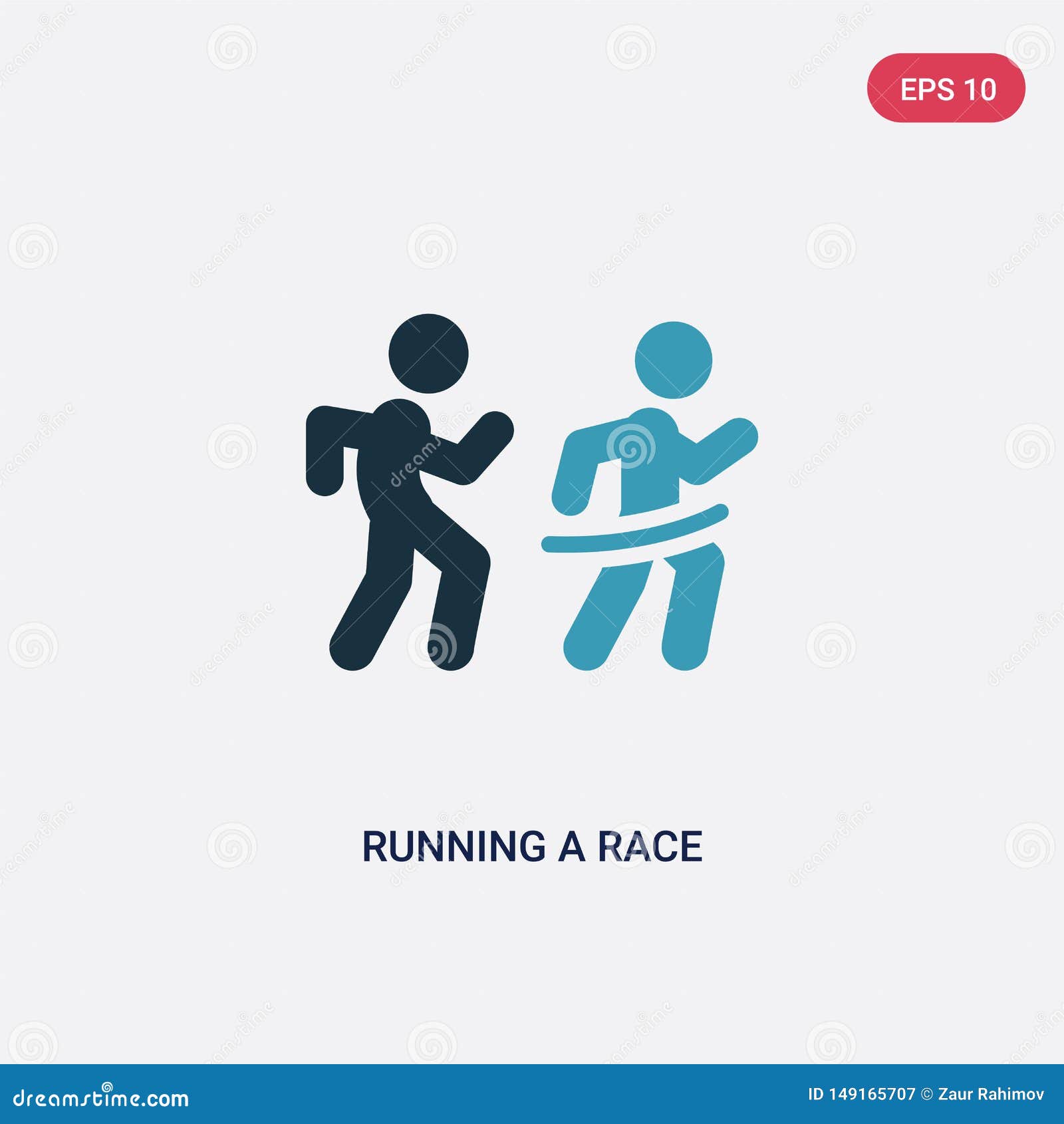 Two Color Running A Race Vector Icon From Sports Concept Isolated