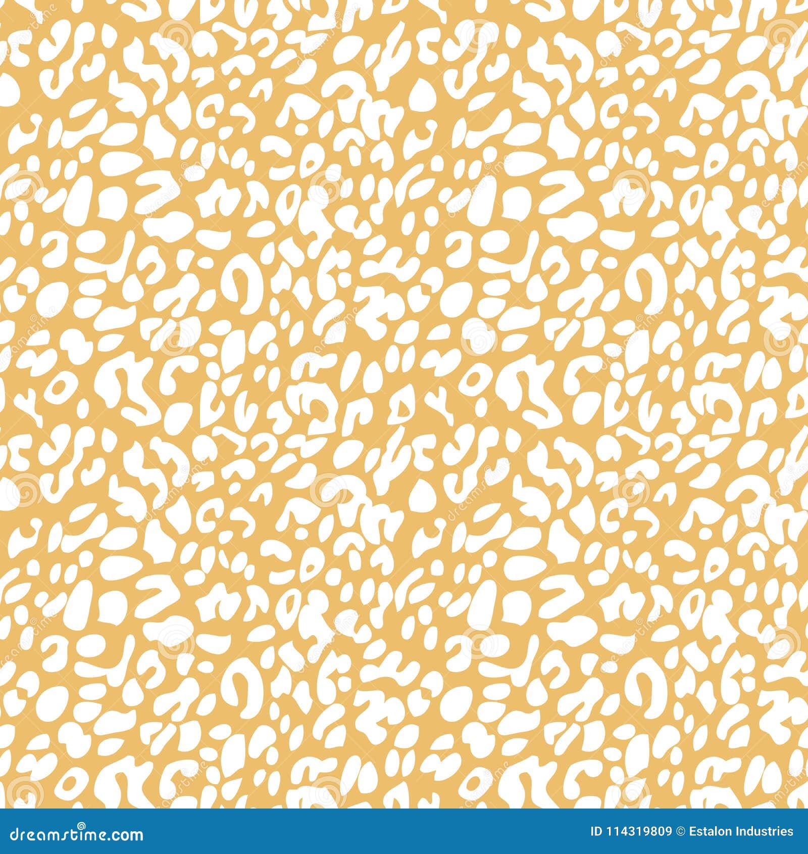 White on Orange Leopard Print Seamless Repeat Pattern Background Stock