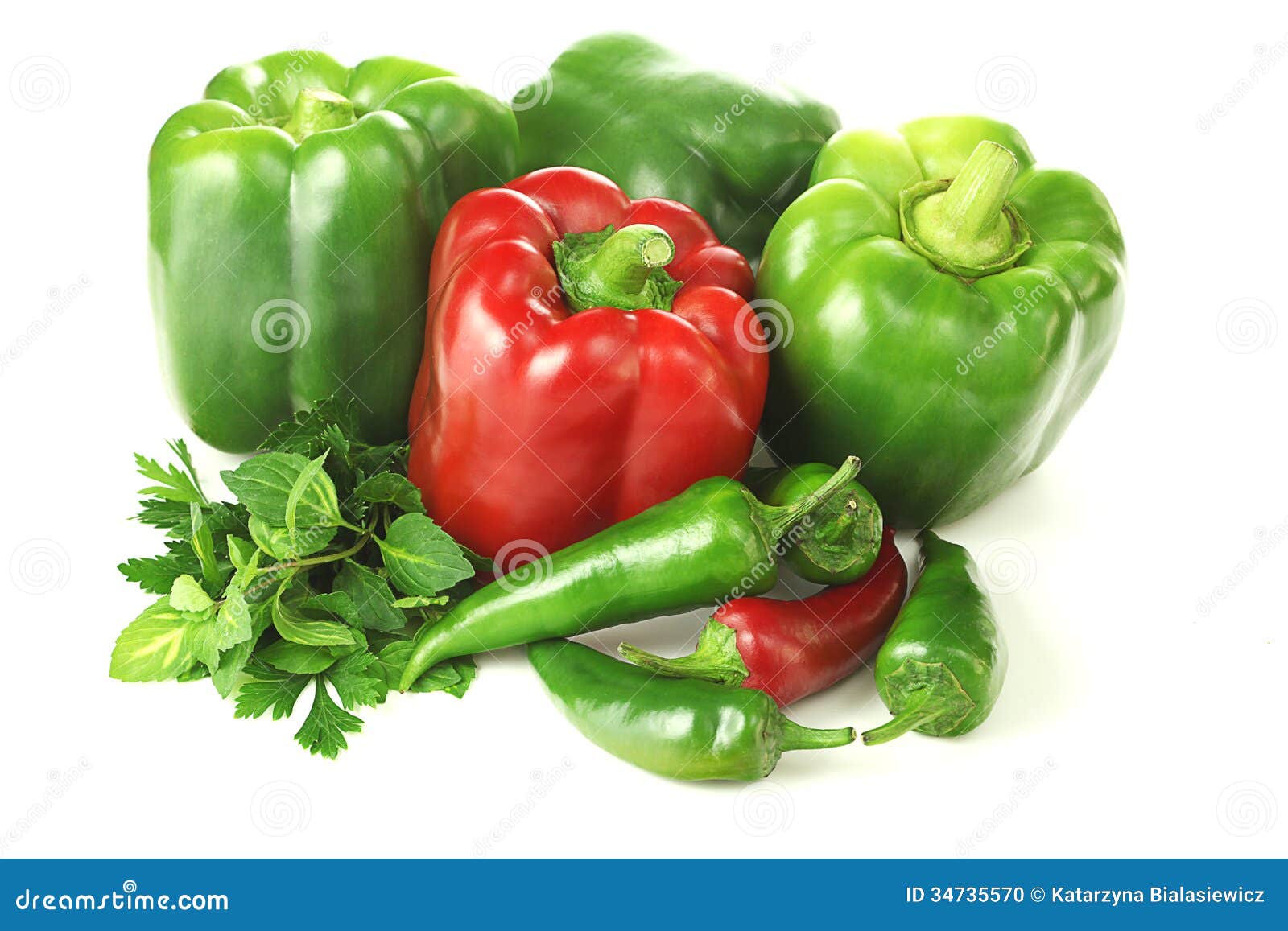 Two coloured greens composition. composition of green and red vegetables